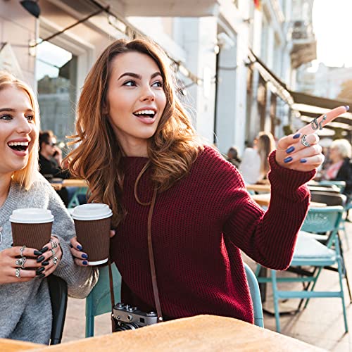 Hicarer 24 Pieces Gothic Rings Set Adjustable Open Rings Vintage Animal Frog Snake Open Rings Cool Punk Gothic Stackable Ring Jewelry for Couples Men Women(Classic Style)4