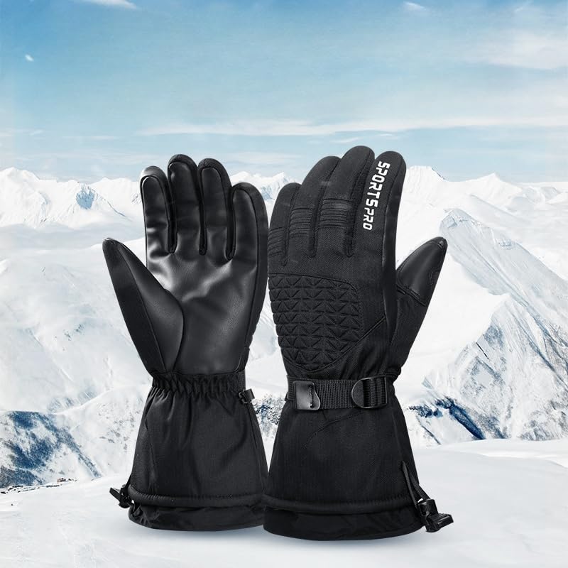Guantes de esquí impermeables para hombres y mujeres, jóvenes, guantes de nieve para clima frío, guantes térmicos de invierno para esquí, snowboard, pasear al perro, rascar hielo, pala de nieve,