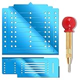 King&Charles Cabinet Hardware Template, Cabinet Handle Template Tool - Cabinet Pull / Knob Template for Cabinet Hardware, Cabinet Template for Handles and Pulls with Center Punch.