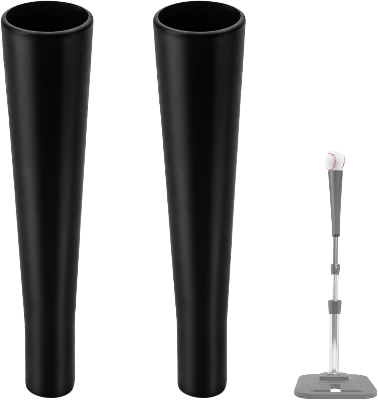 2 Pcs Replacement Batting Tee Topper Compatible with Tanner Tee, Ball Rest Rubber Cup for Practice Training Hitting Baseball or Softball, Black