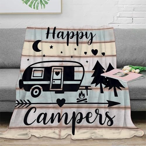 Jeté de canapé microfibre au design rétro camper avec finitions de qualité supérieure - 2