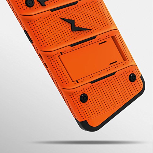 Zizo Bolt Series For Samsung Galaxy S8 Plus Case Military Grade Drop Tested With Tempered Glass Screen Protector Holster Orange Black #TOP6