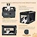 Fobyfurny Hundebox Faltbar, 3-Türiger Transportbox Hund, 60 x 42 x 42 cm, Tragbare Hundetasche mit Reflektierenden Streifen und Taschen, Oxford-Gewebe, Die Matte ist Abnehmbar, Grau, FPDT005OG1
