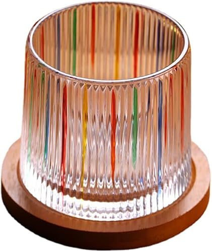 WICHBEEN Vasos de whisky pintados a mano, giratorios, vasos antiguos de 10 onzas, vasos de whisky de bar, cristalería de estilo para bourbon, idea