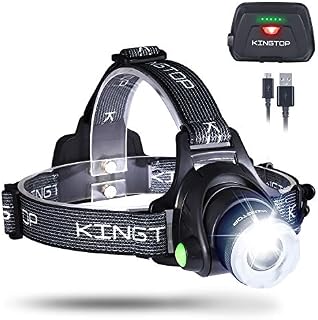 Kingtop Waterproof USB Rechargeable LED Zoomable Head Light Torch Lamp with Internal Lithium Battery