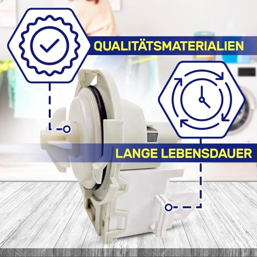 Ablaufpumpe für Waschmaschine 30W 220/240V 50HZ 0,2A mit dem Originalcode 00165261 165261 C00318513 481236018503 für Bosch für Siemens für Whirlpool für Indesit - Garantie 10 Jahre - MONTERAL