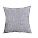 Rover Solid Square Cotton Linen Throw Pillow Cases Sofa Cushion Covers Home decor 22"X22" (Grey)