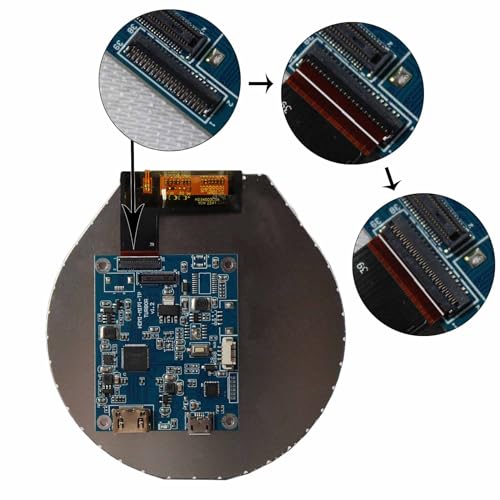 Image of 3.4 inch 800x800 IPS MIPI 330nit Round LCD Screen | and 39 pins H /D Controller Board,Micro USB Power Port