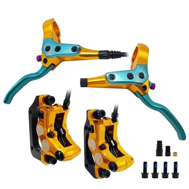 Freno de Tambor de Banda Trasera Freno de Disco hidráulico de 4 pistones MTB, Pastillas de Freno de 850mm y 1700mm, Abrazadera Delantera y Trasera para Bicicleta de montaña