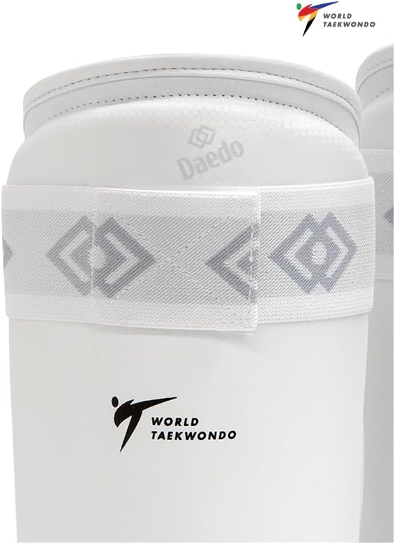 DAEDO WT Recognized Taekwondo Shin Guard, Officially Approved for International Competitions, Sizes S-XL, Lightweight and Durable Protection
