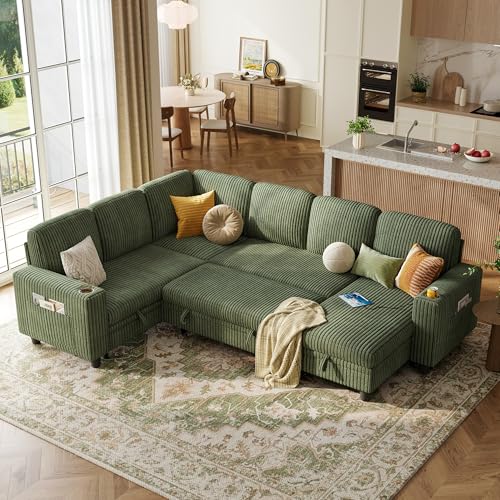 LINSY HOME Sectional Sleeper Sofa Pull Out Couches for Living