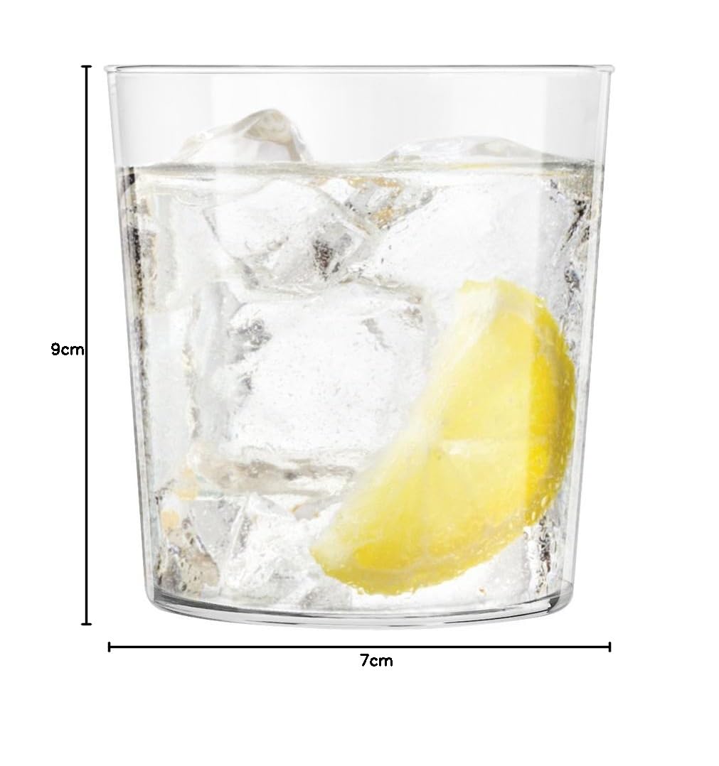 H&H – Set di 6 Bicchieri da Acqua, Vetro Ultrasottile, Trasparente, Capacità 350 ml, Eleganti, Leggeri, dal Design Minimal