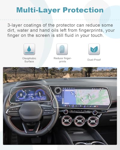 Image of CDEFG 4Pcs for 2024-2026 Chevy Blazer EV Screen Protector for Chevrolet Blazer EV 2026 2025 2024(17.7In Navi+11In Dash), 2024-2026 Blazer EV(LT /RS) Accessories Nano Screen Cover HD Clear