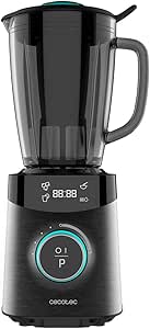 Cecotec Batidora de Vaso Power Black Titanium 2500MAX Advance. 2500W Máxima Potencia, Cuchilla de 8 Hojas con Recubrimiento de Titanio Negro, 1,8L, 10 Velocidades + Función Turbo, Filtro Licuados