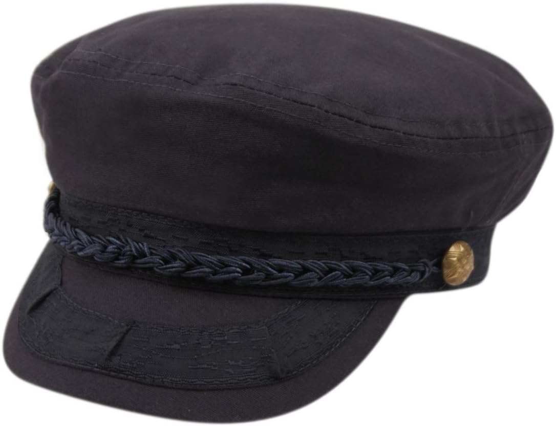 EPOCH Greek Fisherman Sailor Hat 100% Cotton Fiddler Cap Vintage Flat Cap for Women Men Breathable Summer Hat