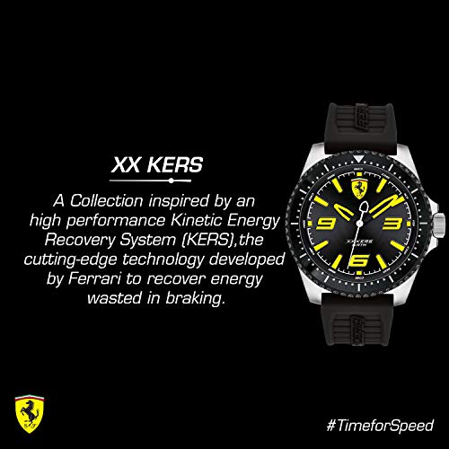 Ferrari Men's Xx Kers Stainless Steel Quartz Watch With Silicone Strap, Black, 21 (Model: 0830487) #TOP6
