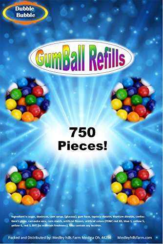 750 Assorted Dubble Bubble 1/2 " Gumballs