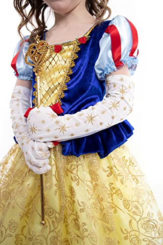 Simply By Design Dazzle Princess Bundle Dress Up Costume Party Outfits With Gloves, Wand, And Soft Crown Age 4-6 (Snow White) #TOP4