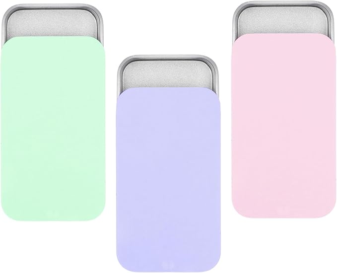 Amazon.com: JIYIN 3 PCS Metal Tin Box Containers, 3 Colors Mini ...