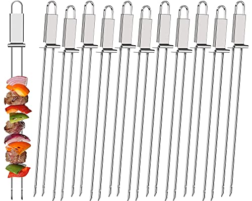 Lallisa Kabob Skewers - Metal BBQ Skewer Sticks with Push