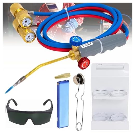 Oxygen Propane Torch Kit with Pressure Meter Compatible with MAPP, Map Gas with Cylinders Metal Stand for Heating, Soldering, Brazing Welding Torch Kit