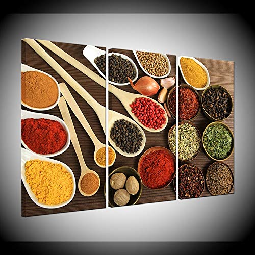 Tableau sur toile cuisine grand format 3 pièces motif nature morte pour salle à manger