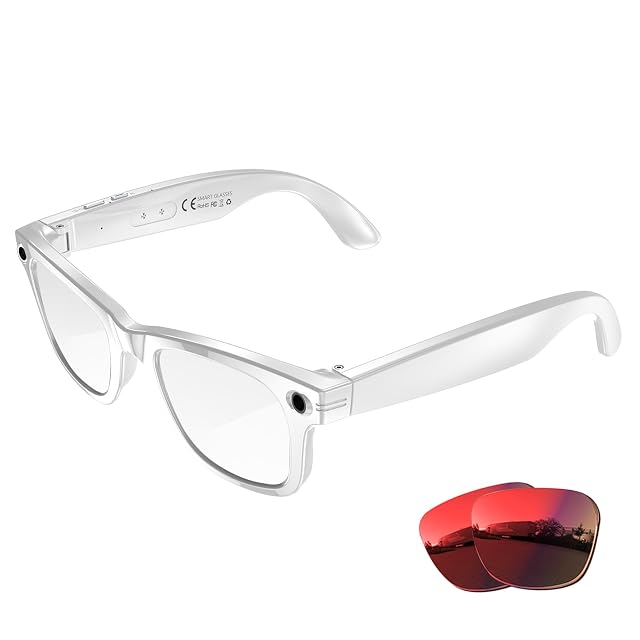 AI Smart Glasses with 8MP Camera 4K Video HD Photo Bluetooth Audio AI Voice Assistant Real-Time Translation Object