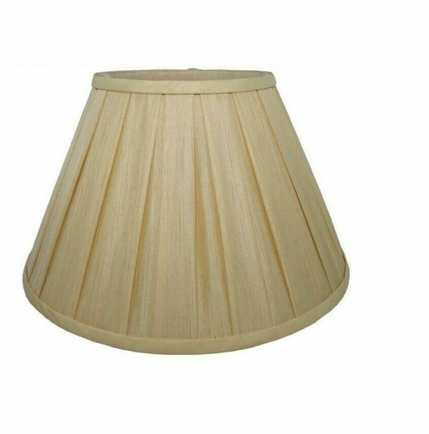 Modern ENYA Box Pleated Fabric Coolie Style Table Lamp & Ceiling Light Shade (16 Inches (40.6 cm), Cream)