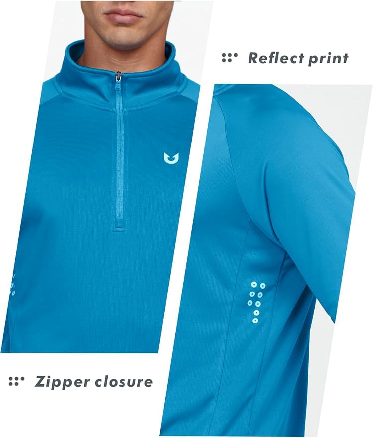 Image of NORTHYARD Men's Quarter Zip Pullover Athletic Running Shirt Long Sleeve