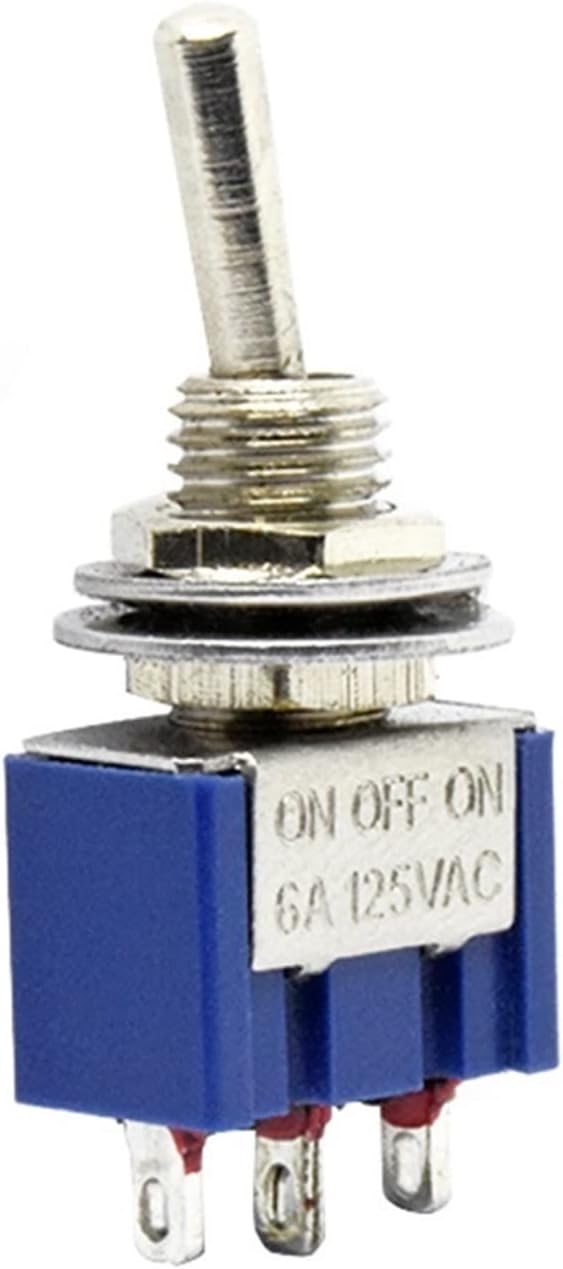 Toggle Switches 2PCS 6mm Switches Miniature Toggle Switch Single Pole Double Throw Mini Waterproof Cap Smart Micro Switch Electronic Gadgets 6A (Color : On-Off-on 3pin Curve) image 5