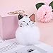 COLORFUL BLING Cute Fluffy Cat Keyring Multicolor Fluffy Ball Cat Keyring Faux Fur Ball Pom Pom Key Chain Bag Decoration-White