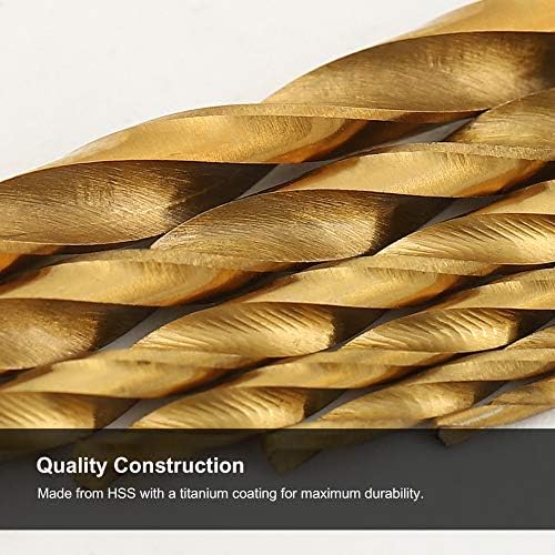 COMOWARE Titanium Twist Drill Bit Sets- 120 Pcs HSS Drill Bits for Metal, Steel, Wood, Plastic, Copper, Aluminum Alloy, 1 mm to 3.5 mm