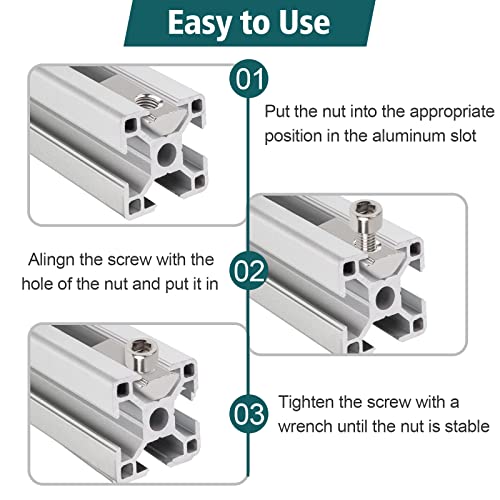 Yeepeo 50 Stück Nutensteine mit kugel Nut 6, 20-Serie Nutenstein M5 Gewinde mit Zentrierung Steg, Kohlenstoffstahl Gleitmutter mit Federkugel T Nutsteine Set für Aluminiumprofil-Extrusionsschlitz