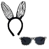 Partybob Zebra Kostüm-Accessoires - Ohren + Brille Set
