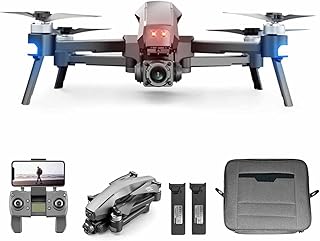 M1 5G WiFi Foldable dron with Camera 4K GPS Flight Time 60 Minutes 2 Batteries 2-Axis Gimbal Brushless Motor Quadcopter with Smart 3D VR Head-Mounted Display Anti-Shake, Gesture Control (No Smart 3D
