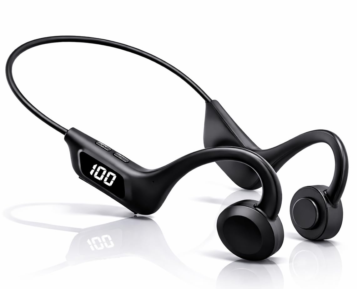 Earflow Air Conduction Headphones, V5.3 Bluetooth Earphones with IPX6 Sweat & Splash Resistance, Open Ear Headset for Ear Health & Comfort, Ideal for Sports, Running, Climbing, Cycling