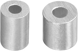 MECCANIXITY Aluminum Sleeves 1.4mm 3/64-inch 1.8mm 1/16-inch Single Hole Cable Ferrule Wire Rope Sleeves Loops Sleeve for Wire Rope and Cable, Pack of 200