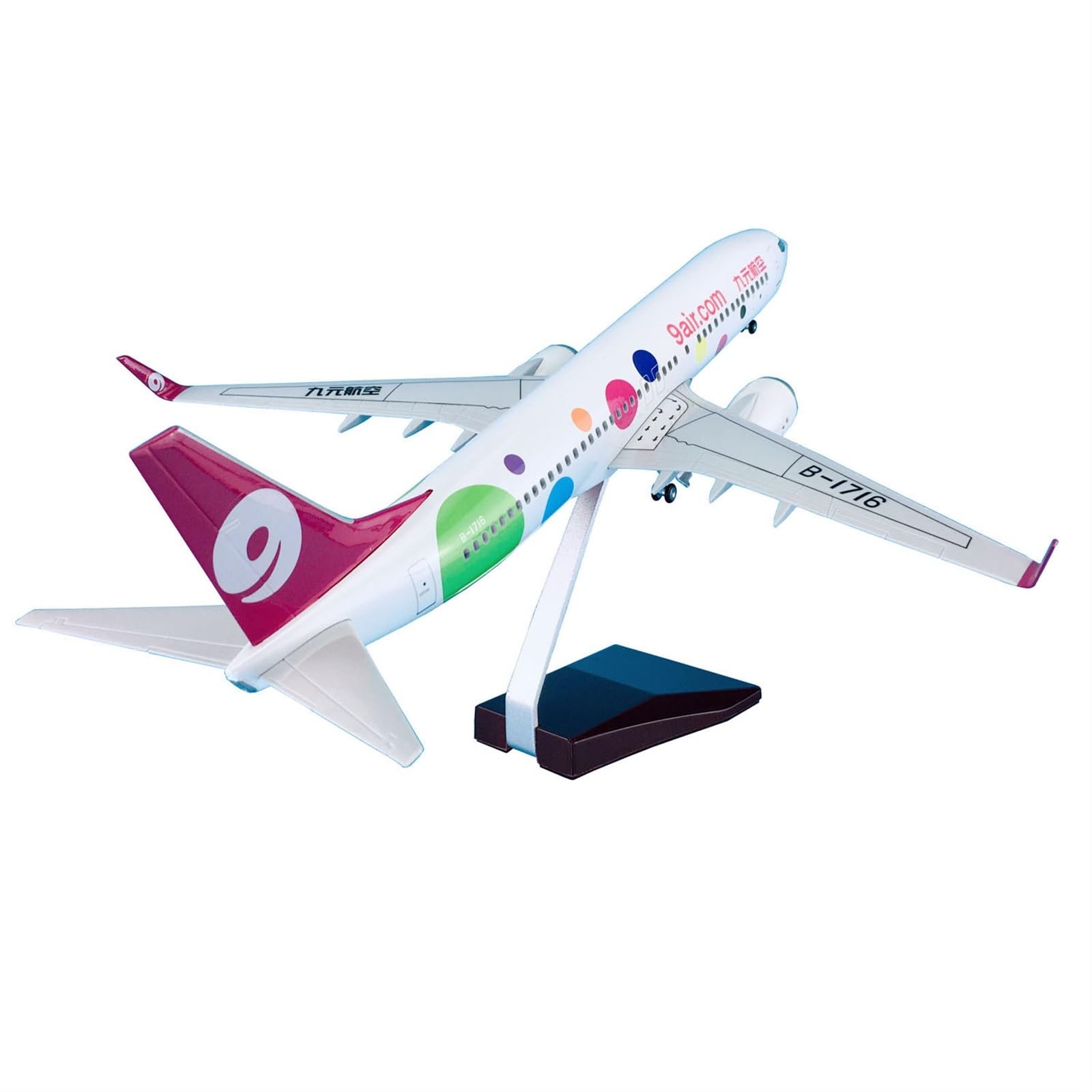 Skopiuj model samolotu 1:85 47cm z kołami i światłem LED samoloty samoloty Boeing B737-800 dla 9 kolekcji modeli samolotów