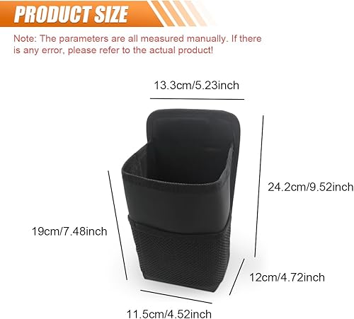 Miniatura 2 de Portavasos grande 2 en 1, bolsa para botella de agua automática con bolsillo de malla, organizador lateral de cuero impermeable de 80 onzas para el