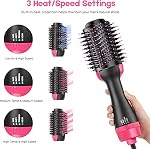VASLON Hot Air Brosse, sèche-cheveux à pas & Brosse sèche-cheveux volumiseur 4-in-1 Professional Négatif Ions Brosse Sèche-cheveux Sèche cheveux Curler cheveux Strawingenerir Brosse Salon outil de cheveux pour tous les coiffures Réduire les frisottis de cheveux et statique