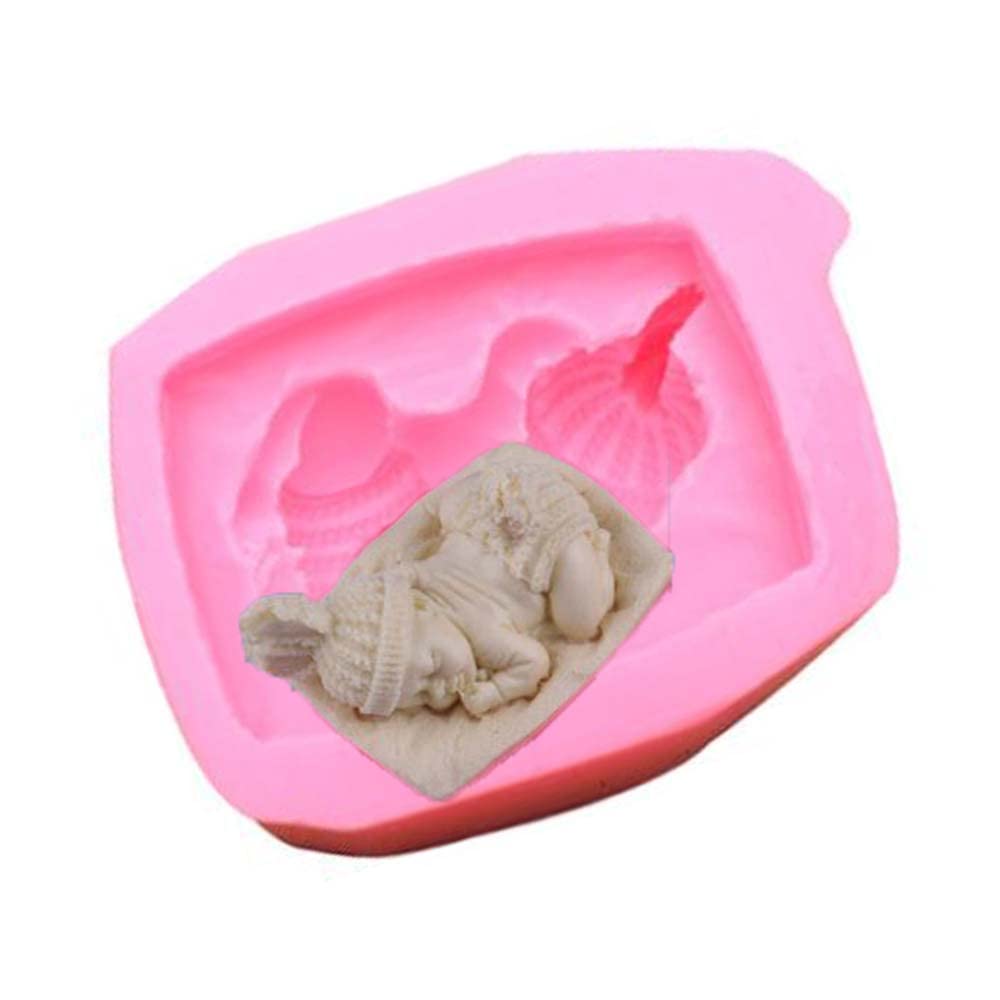 Stampi per candele in silicone a forma bambino addormentato