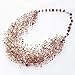 Handmade Coffee brown necklace for women artistic beaded jewelry bib illusion statement necklace aventurine goldstone