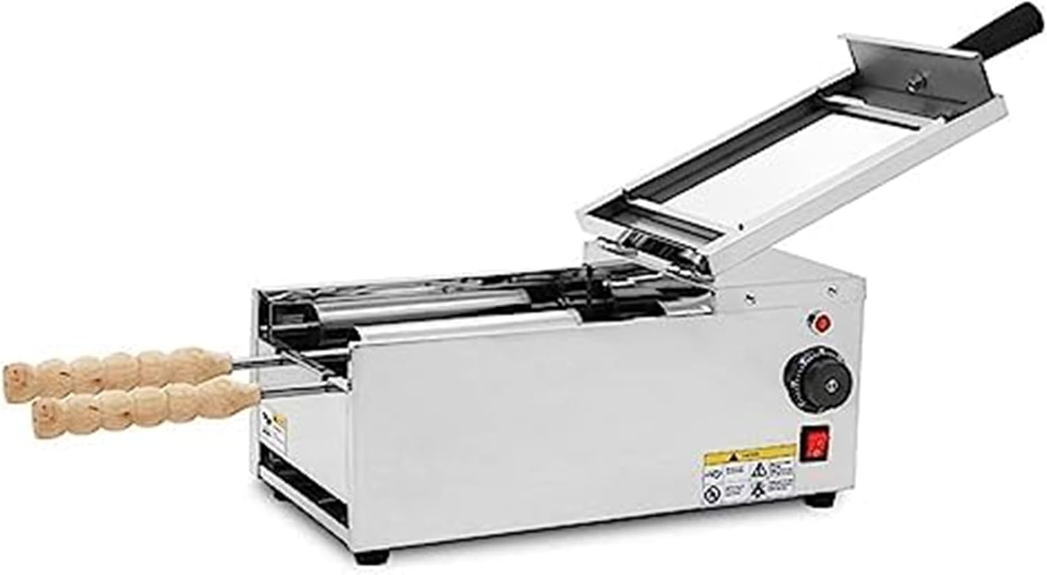 Commercial Chimney Cake Oven with 2 Baking Rollers, 1500W Electric Toaster Machine, 50°C~300°C Temperature Range Chimney Bread Roll Grill Maker for Restaurant Home Kitchen,220V