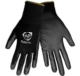 Global Glove PUG17 Black Polyurethane Coated Nylon Gloves, 6 Dozen EXTRA LARGE