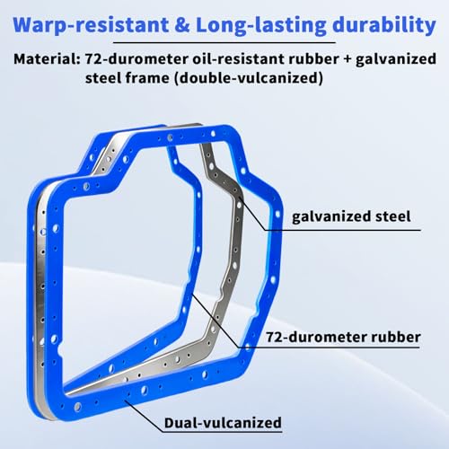 Image of 93103 Transmission Oil Pan Gasket for GM Turbo 400, Compatible with Moroso 93103,3 /16 inch Thick Oil- Rubber with Steel Shim, No RTV Needed
