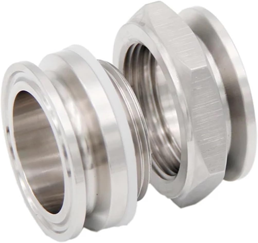 Home Brewing Kettle Retrofit Part Weldless Bulkhead 1.5inch Tri Clamp 304 Stainless Steel Double TC 41mm Hole Required n Brewing Accessories(Double Side TC)