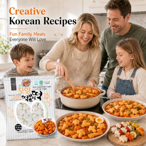 Korean Tteokbokki Rice Cakes, Unha's Fun Shapes, 14.10 oz 2 Pouches - image 7