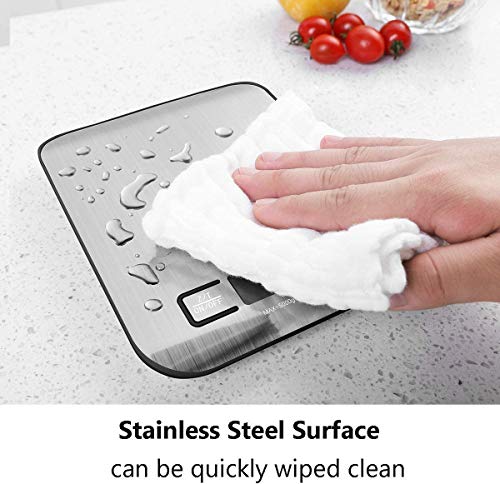 MCIGICM Food Kitchen Scale, 11lb Multifunction Scale Measures in Grams, Ounces and ML for Baking Cooking,Batteries Included