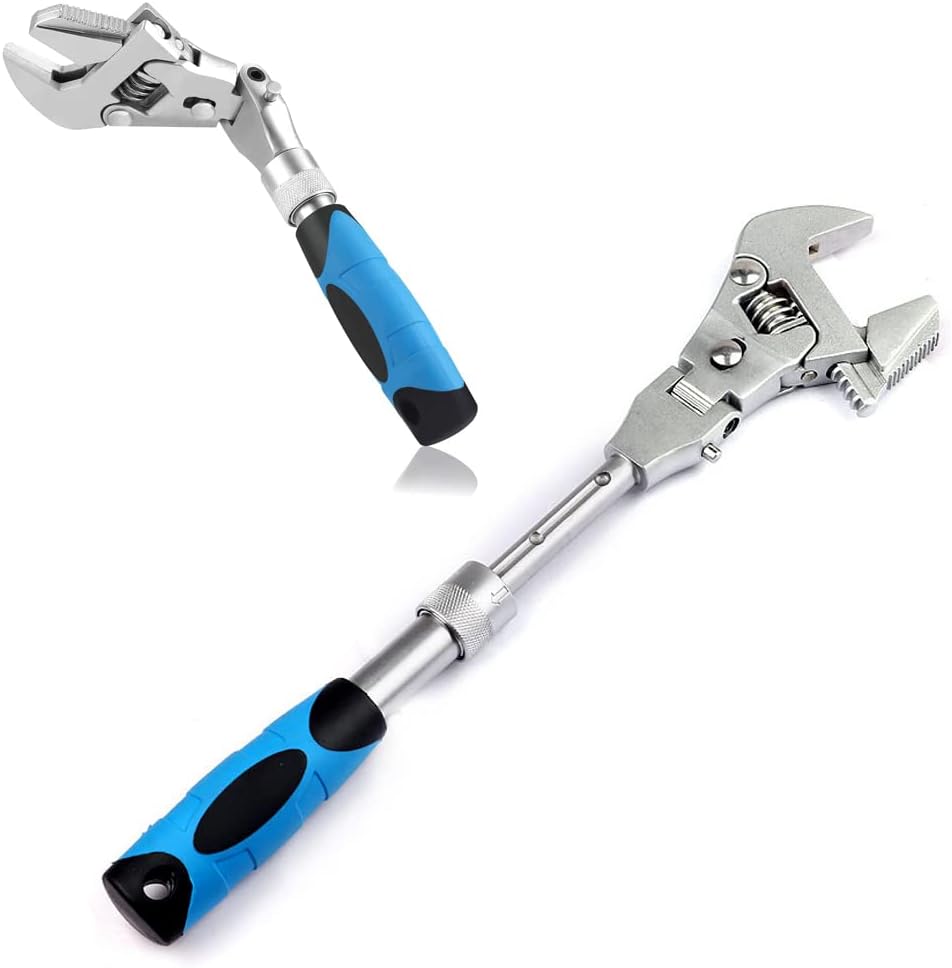 180° Rotating Head Ratcheting Multi-Function Wrench, Crescent Wrenches, Durable, Rust Resistant, Non-Slip Handle, Adjustable Wrench for Auto Repair, Home Repair, Construction and Other Industries