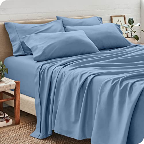 Split King Sheet Set - 7 Piece Set - Hotel Luxury Bed Sheets - Ultra Soft - Deep Pockets - Easy Fit - Cooling & Breathable Sheets - Wrinkle Resistant - Cozy - Coronet Blue - Split King Sheets - 7 Pc #TOP6